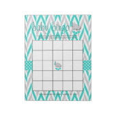 Bloc-note Jeu de Baby shower bleu et gris turquoise (Tourné)
