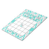 Bloc-note Jeu de Baby shower bleu et gris turquoise (Incliné)