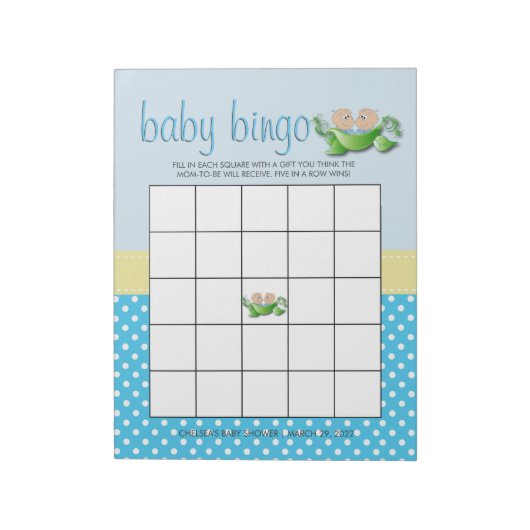 Bloc-note Jeu de Baby shower de douche pour bébé jumeau (Tourné)