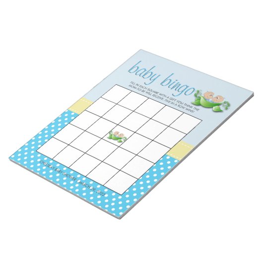Bloc-note Jeu de Baby shower de douche pour bébé jumeau (Incliné)