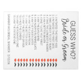 Bloc-note Jeu de Baby Shower Devine Qui (Devant)