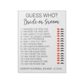 Bloc-note Jeu de Baby Shower Devinez Qui (Tourné)