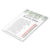 Bloc-note Jeu de Baby Shower Devinez Qui Fait Tomber du Feui (Incliné)