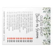 Bloc-note Jeu de Baby Shower Devinez Qui Perd Son Feuillage (Devant)