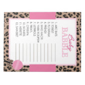 Bloc-note Jeu de Baby shower Leopard et Pink Word (Devant)