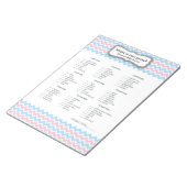 Bloc-note Jeu de Baby shower rose et bleu - jeu de bourse (Incliné)
