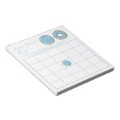 Bloc-note Jeu de Bingo Baby shower de beigne bleu (Incliné)