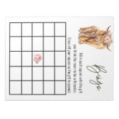 Bloc-note Jeu de Bingo Baby Shower Highland Cow (Devant)
