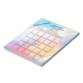 Bloc-note Jeu de Bingo pour Baby Shower aquarelle vibrant (Tourné)