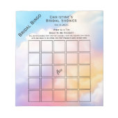 Bloc-note Jeu de Bingo pour Baby Shower aquarelle vibrant (Devant)
