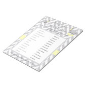 Bloc-note Jeu de bonbon Baby shower jaune et gris éléphant (Incliné)