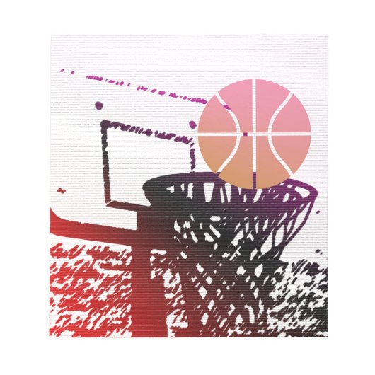 Bloc-note Jeu de car de filet de basket-ball de boule de (Devant)
