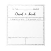 Bloc-note Jeu de conseils pour vœux de mariage (Devant)