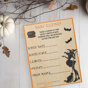 Bloc-note Jeu de devinette de bébé à la douche Halloween Sor