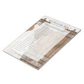 Bloc-note Jeu de Fête des mariées en bois rustique (Incliné)