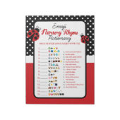 Bloc-note Jeu de fête prénatale Emoji Comptine Ladybug (Tourné)