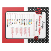 Bloc-note Jeu de fête prénatale Emoji Comptine Ladybug (Devant)
