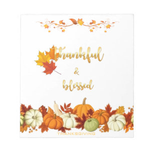Bloc-note Jeu de Grâces et Bienheureux Script d'or Thanksgiv