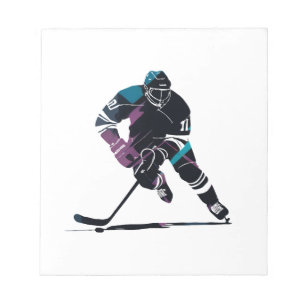 Bloc-note Jeu de hockey sur glace Défi Sport Style Silhouett
