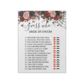 Bloc-note Jeu de la Fête de Mariage Devine Qui Halloween (Tourné)