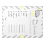 Bloc-note Jeu de mots Baby shower Jaune & Grey Elephant (Devant)