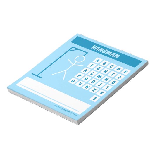 Bloc-note Jeu de mots hangman (Tourné)