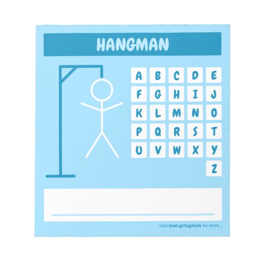 Bloc-note Jeu de mots hangman (Devant)