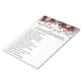 Bloc-note Jeu floral de baby shower d'automne Halloween (Incliné)