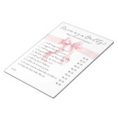 Bloc-note Jeu pour baby shower sur le thème de Ruban Rose: M (Incliné)