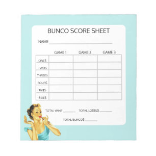 Bloc-note Jeu Retro Bunco Score Pad