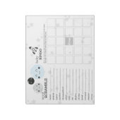 Bloc-note Jeux de Baby shower Cute Blue Kawaii Planet & Moon (Tourné)