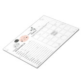 Bloc-note Jeux de Baby shower Cute Rose Kawaii Planet & Moon (Incliné)