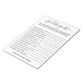 Bloc-note Jeux de douche de mariée Trouvez l'invité (Incliné)