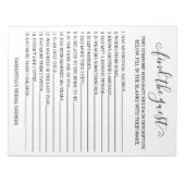 Bloc-note Jeux de recherche des invités à la fête de mariage (Devant)