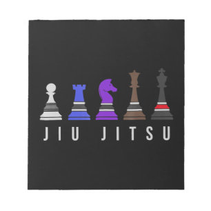 Bloc-note jiu jitsu training   chess, gift  bjj with text.