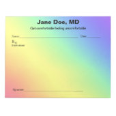 Bloc-note Joke prescription rainbow - 11" x 8.5" Notepad (Devant)