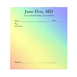 Bloc-note Joke prescription rainbow pad  - 5.5" x 6" Notepad