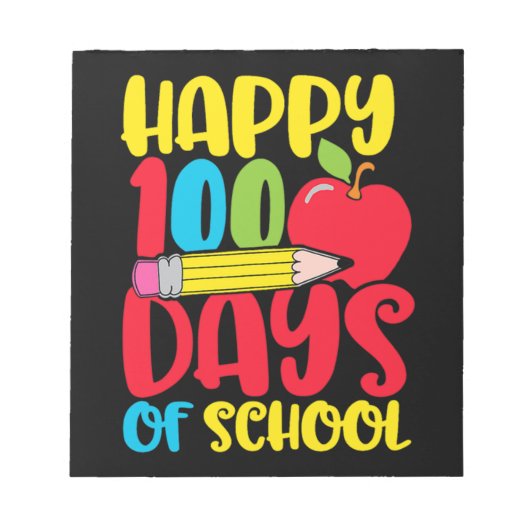 Bloc-note Joli 100 jours heureux d'école pour les enseignant (Devant)