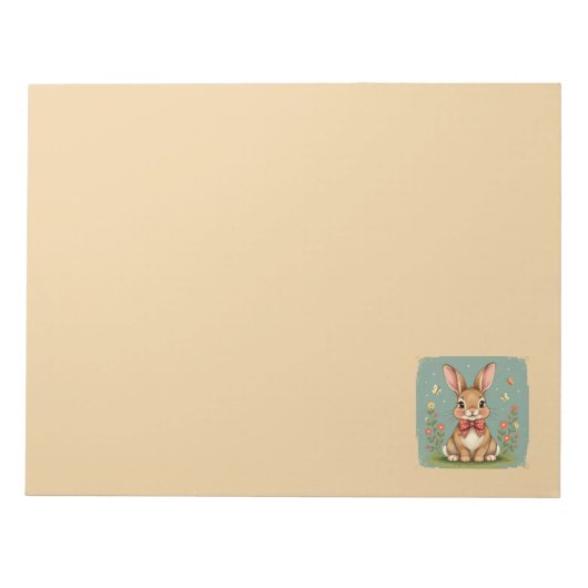 Bloc-note Joli adorable lapin brun avec nœud papillon (Devant)