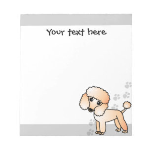 Bloc-note Joli Caniche Cartoon Abricot Empreinte de Patte Gr