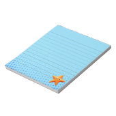 Bloc-note Joli Cartoon Starfish Bleu Océan Liné (Tourné)