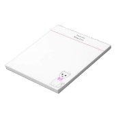 Bloc-note Joli Chat Blanc Simple (Tourné)