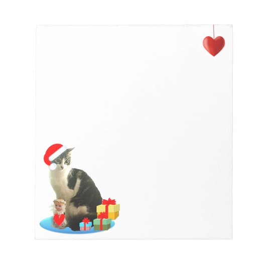 Bloc-note Joli chat de Merlin pour Noël (Devant)