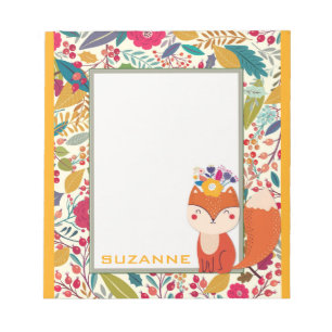 Bloc-note Joli Chat Floral Coloré