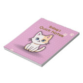 Bloc-note Joli Chat Rose Personnalisé Nom (Tourné)
