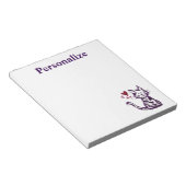 Bloc-note Joli chat violet pailleté avec des cœurs roses et (Incliné)