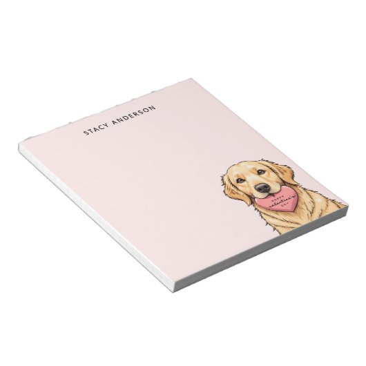 Bloc-note Joli chien au cœur Joyeuse Saint-Valentin (Incliné)