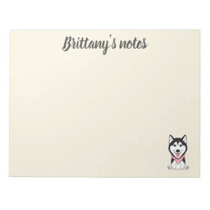 Bloc-note Joli chien husky noir et blanc