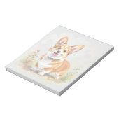 Bloc-note Joli chien Pembroke Welsh Corgi rouge (Tourné)