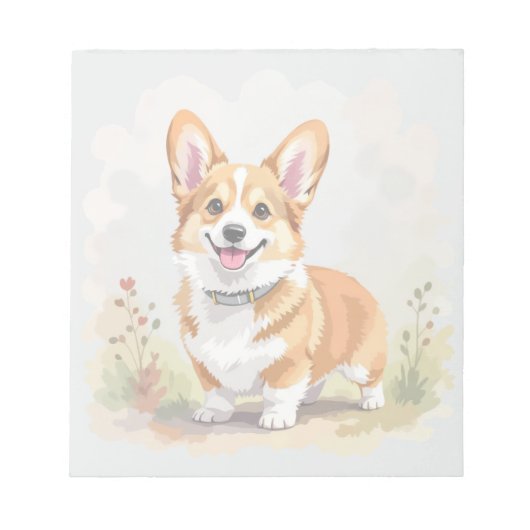 Bloc-note Joli chien Pembroke Welsh Corgi rouge (Devant)